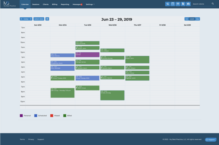 Crisp calendar appointments with reminders to clients. Single or multiple therapists' view, separate personal appointments, and Google Calendar sync. Profile Photos of My Best Practice 280 Madison Ave - Photo 3 of 6
