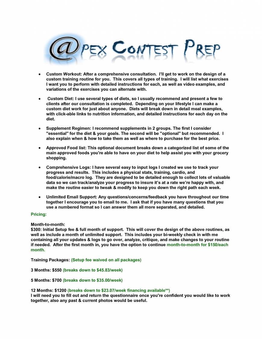  Pricelists of Apex Contest Prep 1511 S Raitt St. - Photo 1 of 2