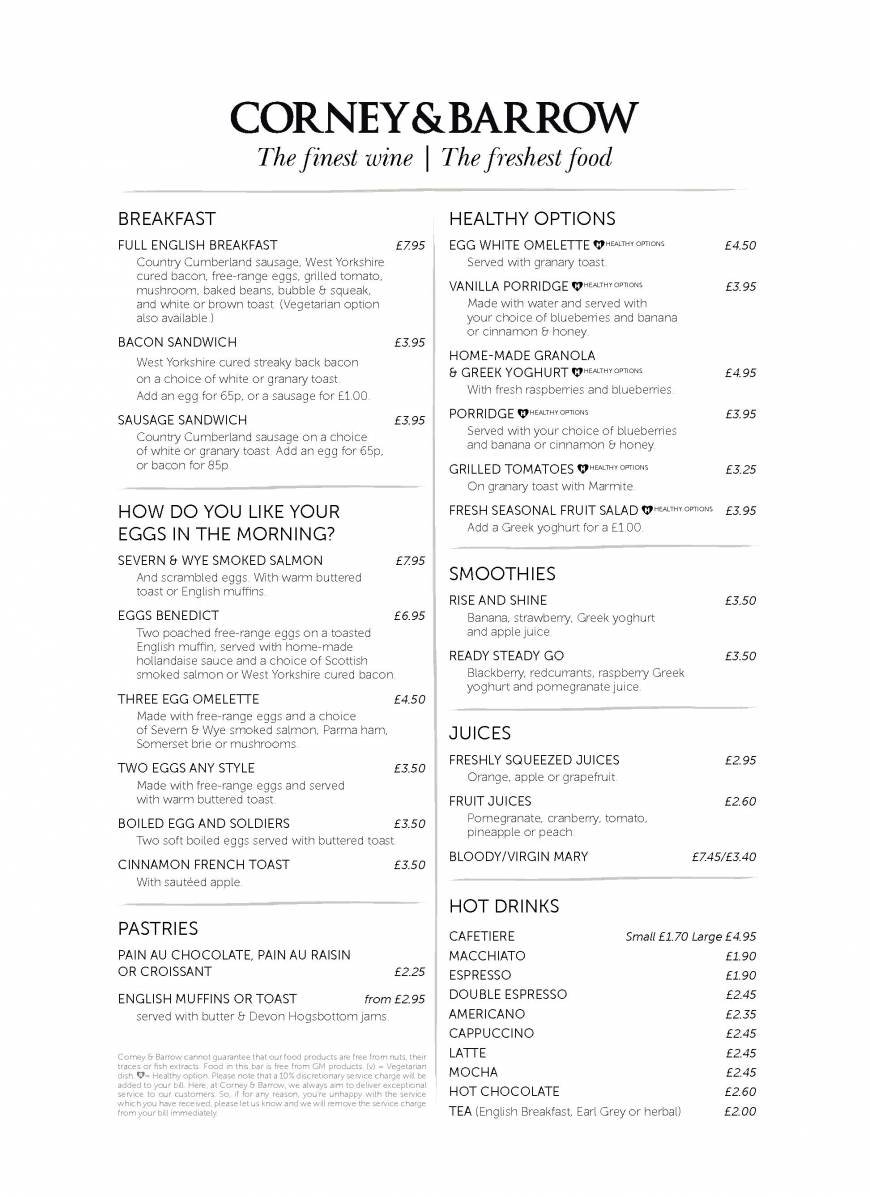  Pricelists of C&B Lime Street 25 Fenchurch Avenue   - Photo 2 of 18