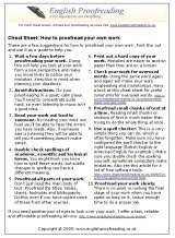 Menus & Prices, English Proofreading, Edinburgh