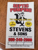  Stevens & Sons Septic Pumping, Inc. 114 Number 6 Schoolhouse Rd 