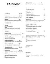 Menus & Prices, El Rincon, Bristol