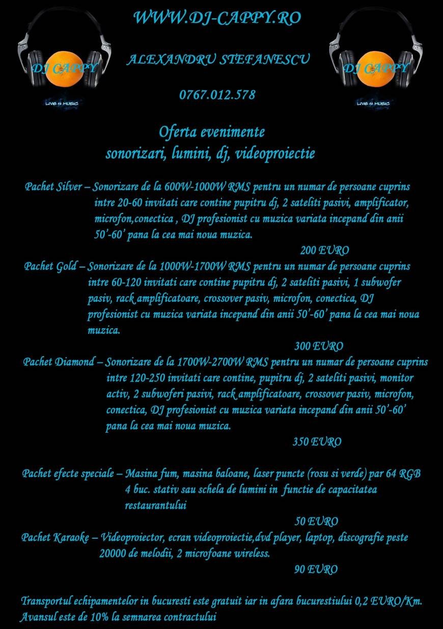  Pricelists of Sonorizari evenimente Dj Nunti Ramnicu Sarat nr 9 - Photo 1 of 2