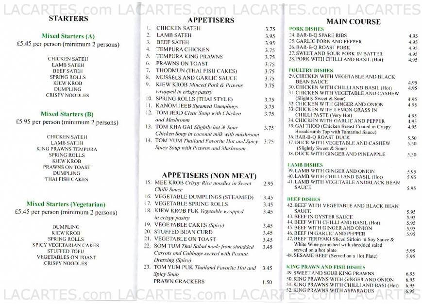  Pricelists of Panom Thai 262 High Road - Photo 1 of 2