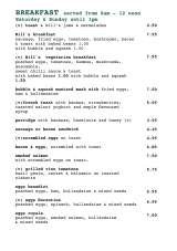 Menus & Prices, Bill's Restaurant - Cambridge, Cambridge 
