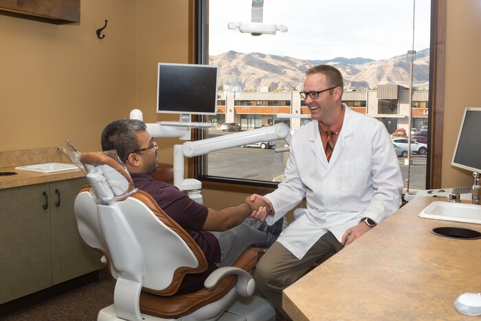 East Wenatchee dentist Dr. James Webb explaining dental implant options to patient at Webb Dental Care Webb Dental Care of Webb Dental Care 703 Valley Mall Pkwy - Photo 15 of 22 East Wenatchee dentist Dr. James Webb explaining dental implant options to patient at Webb Dental Care Webb Dental Care of Webb Dental Care 703 Valley Mall Pkwy - Photo 15 of 22