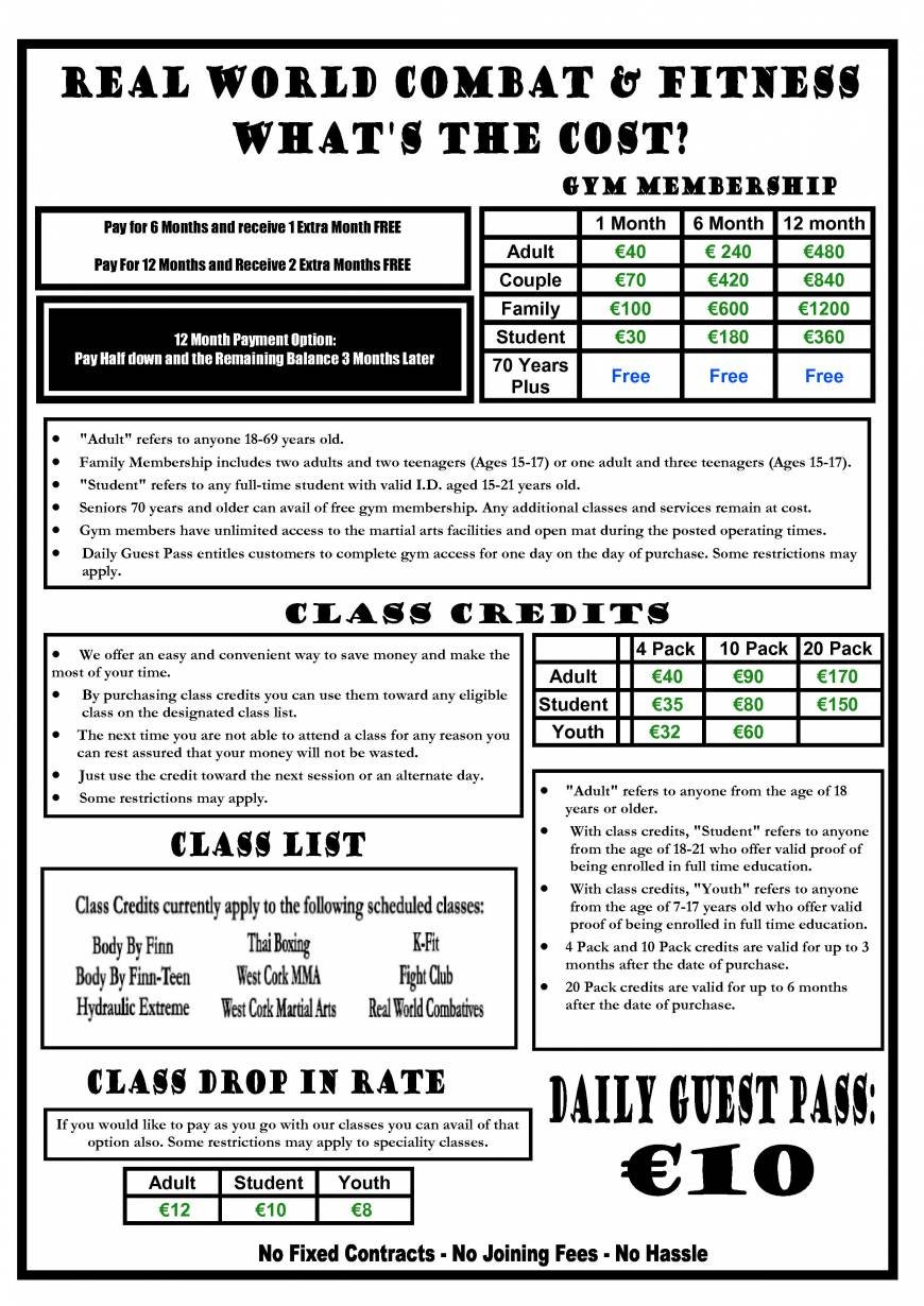  Pricelists of Real World Combat & Fitness Quarry Road - Photo 1 of 1