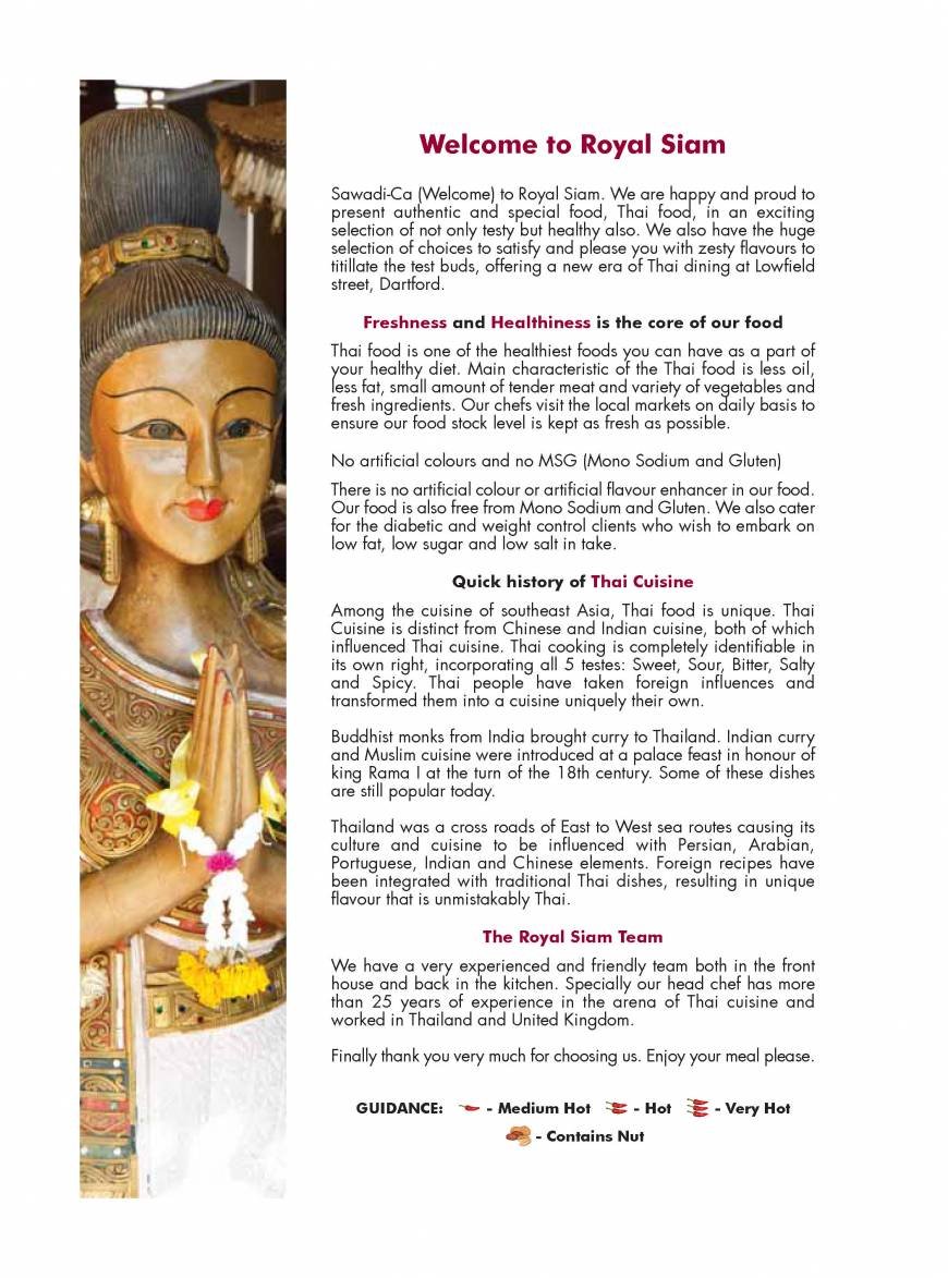  Pricelists of Royal Siam Thai Restaurant 83-85 Lowfield Street   - Photo 2 of 8