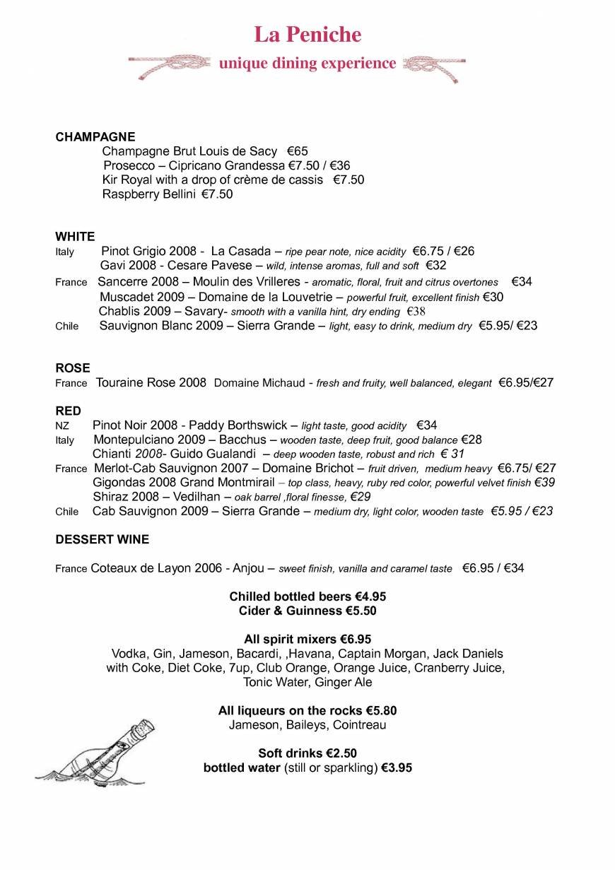  Pricelists of La Peniche Grand Canal, Mespil Road - Photo 1 of 2