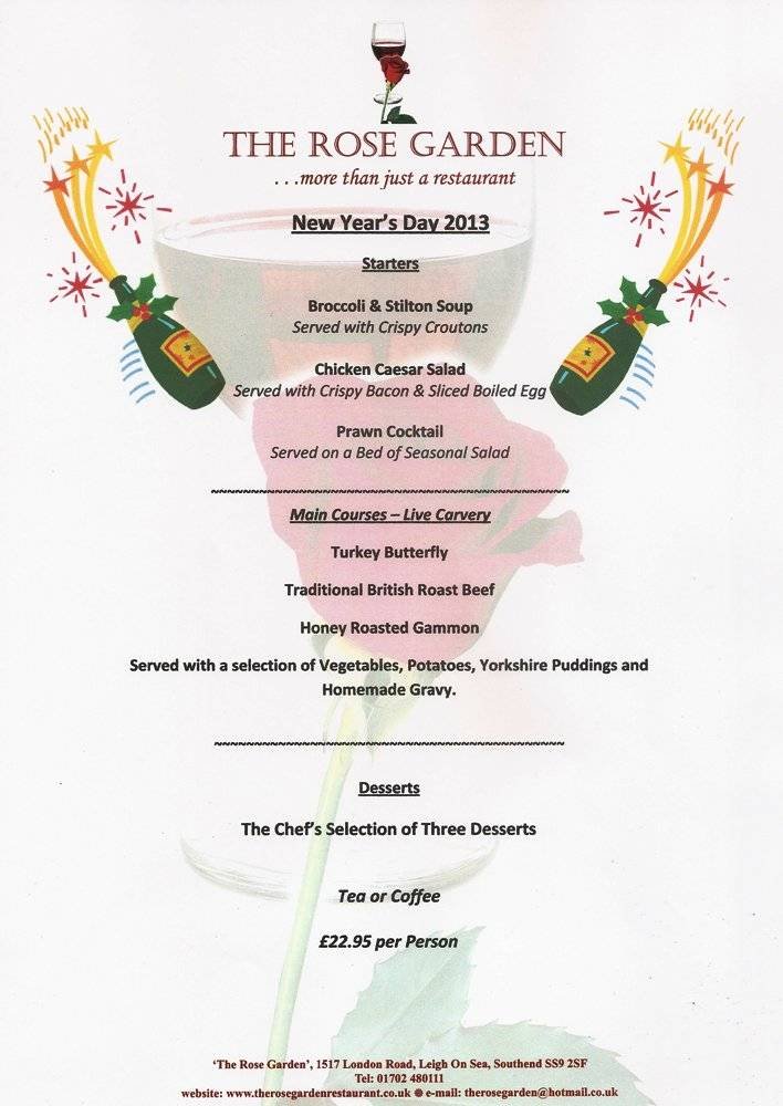  Pricelists of The Rose Garden Restaurant at the Harry Free House 1517 London Road, Leigh-on-sea  - Photo 9 of 9