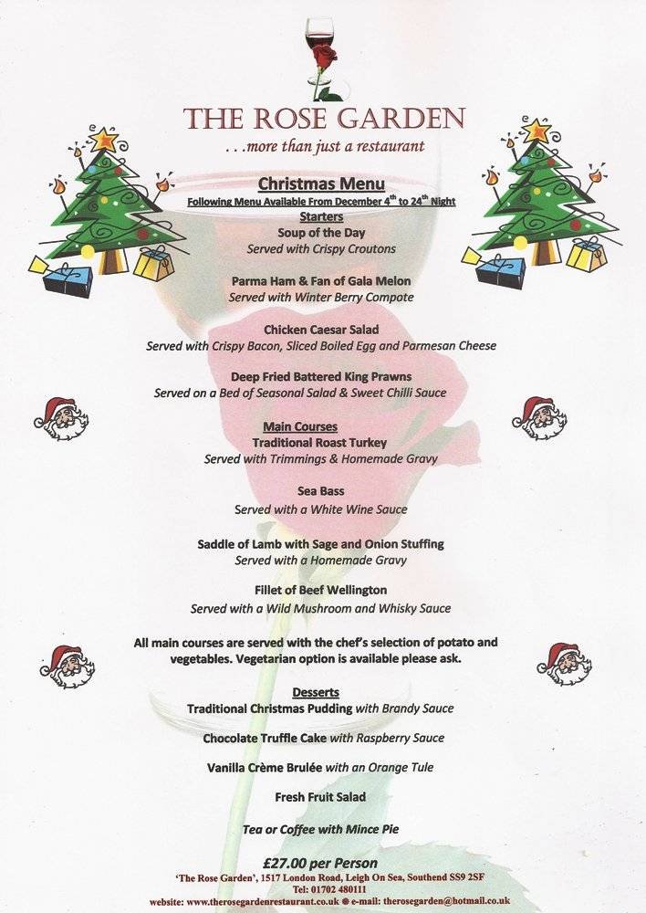  Pricelists of The Rose Garden Restaurant at the Harry Free House 1517 London Road, Leigh-on-sea  - Photo 6 of 9