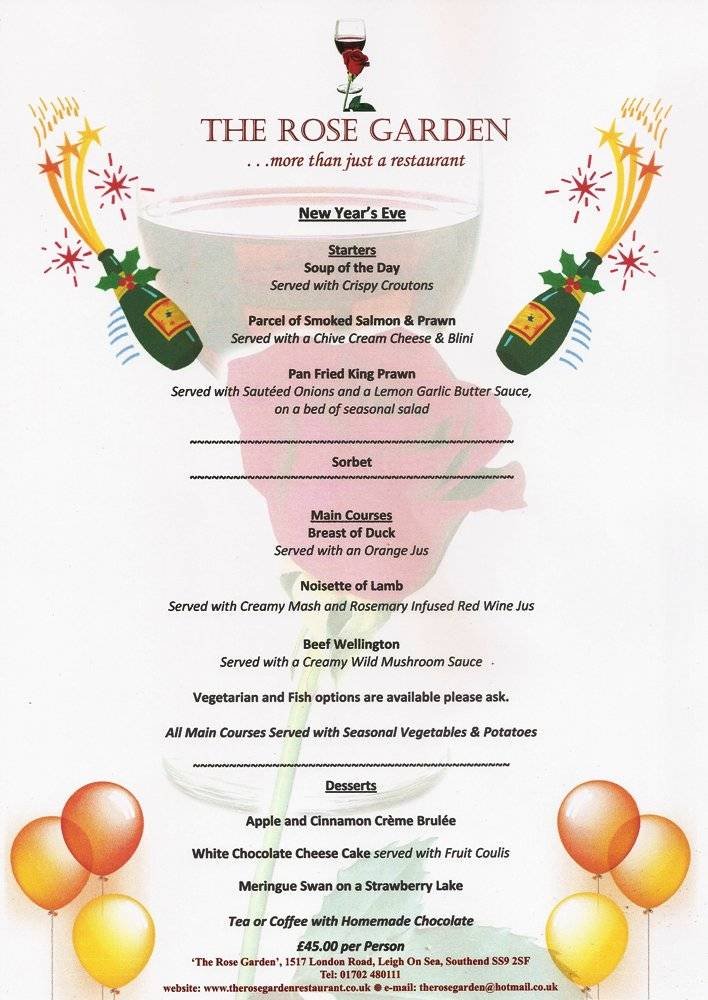  Pricelists of The Rose Garden Restaurant at the Harry Free House 1517 London Road, Leigh-on-sea  - Photo 8 of 9