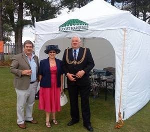 Great Yarmouth MP and mayor infront of the Sound Tent for the relay For Life charity event Local Hire service (Party-Tents) of BUDGET MARQUEES 18 Cliff Hill, Gorleston - Photo 1 of 35