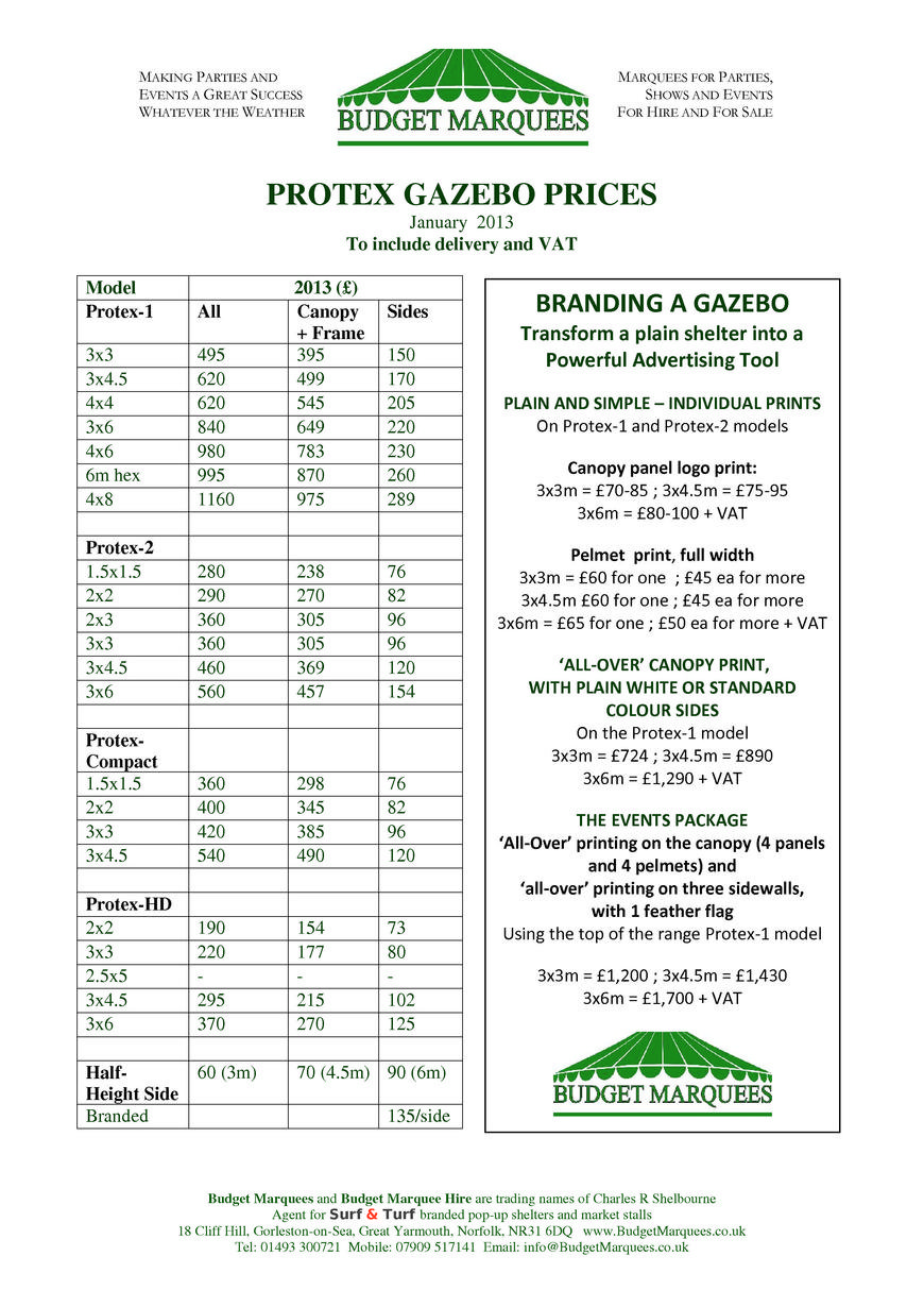  Pricelists of BUDGET MARQUEES 18 Cliff Hill, Gorleston - Photo 7 of 17
