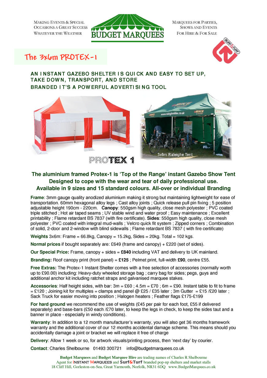  Pricelists of BUDGET MARQUEES 18 Cliff Hill, Gorleston - Photo 11 of 17