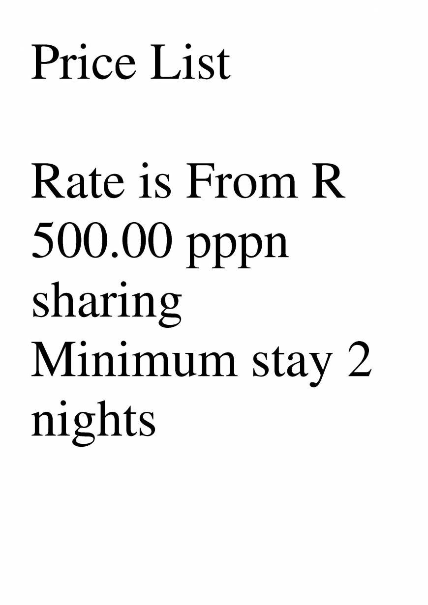  Pricelists of Accommodation-in-Franschhoek Erika street - Photo 1 of 1