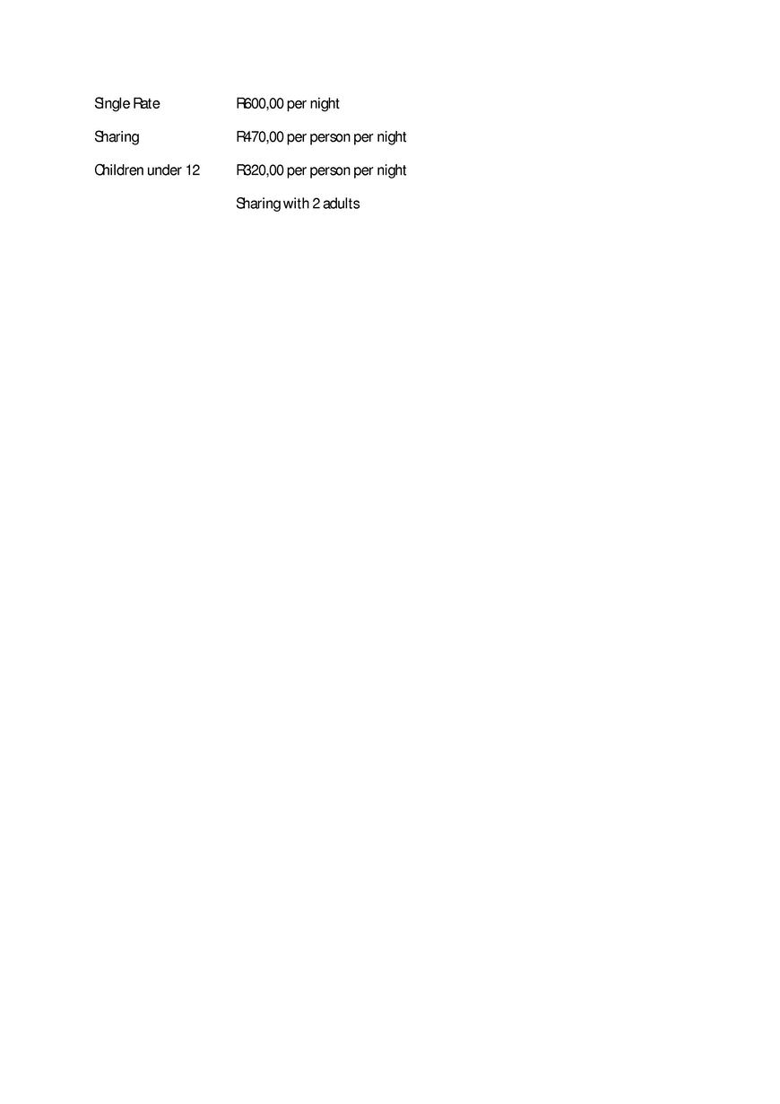  Pricelists of Hilton View B&B 2 st Michaels rd - Photo 2 of 2