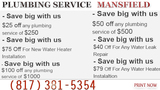 Plumbing Service Mansfield, Mansfield