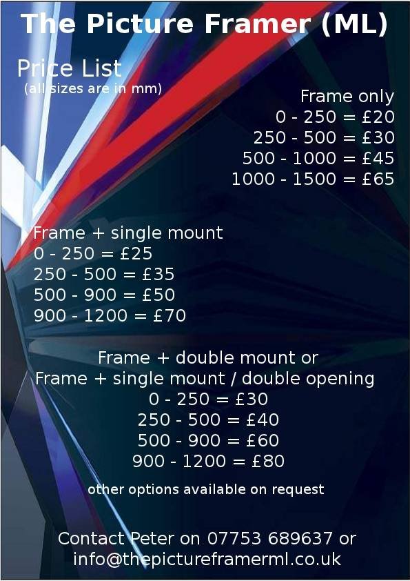  Pricelists of The Picture Framer (ML) 32 Angle Street - Photo 1 of 2