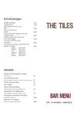 Menus & Prices, Black Tiles, Woodbridge