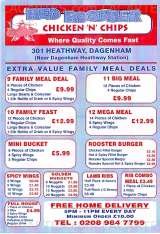 Menus & Prices, Red Rooster, Dagenham