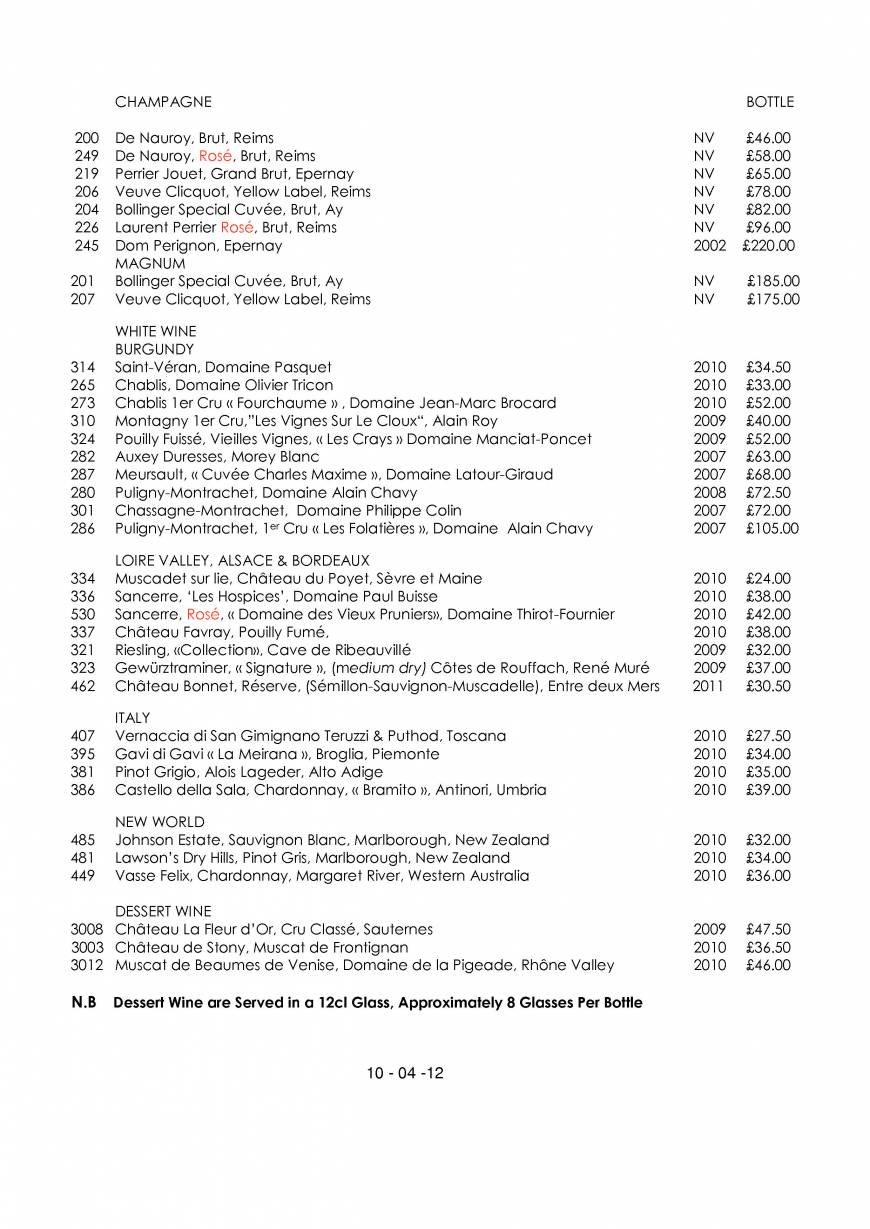  Pricelists of l'Escargot Restaurant 48 Greek Street Soho - Photo 36 of 42