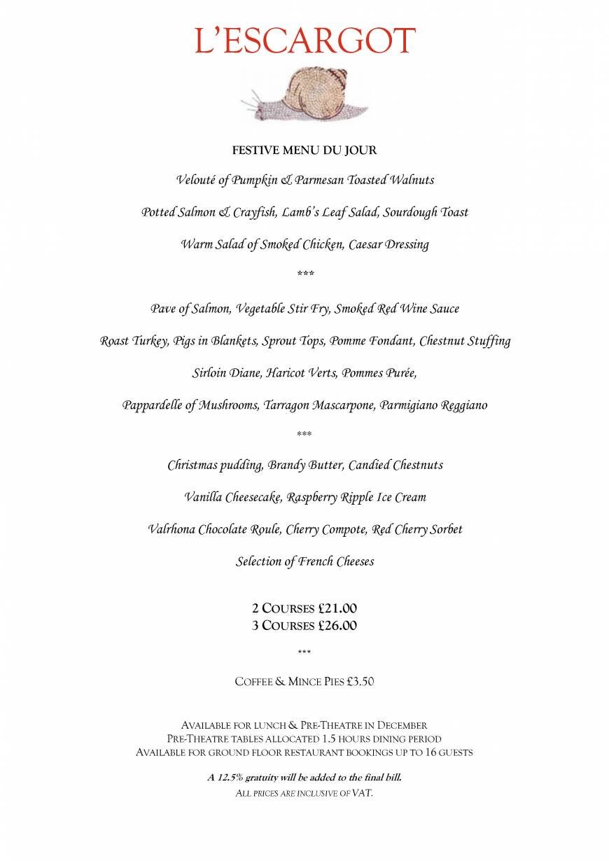  Pricelists of l'Escargot Restaurant 48 Greek Street Soho - Photo 41 of 42