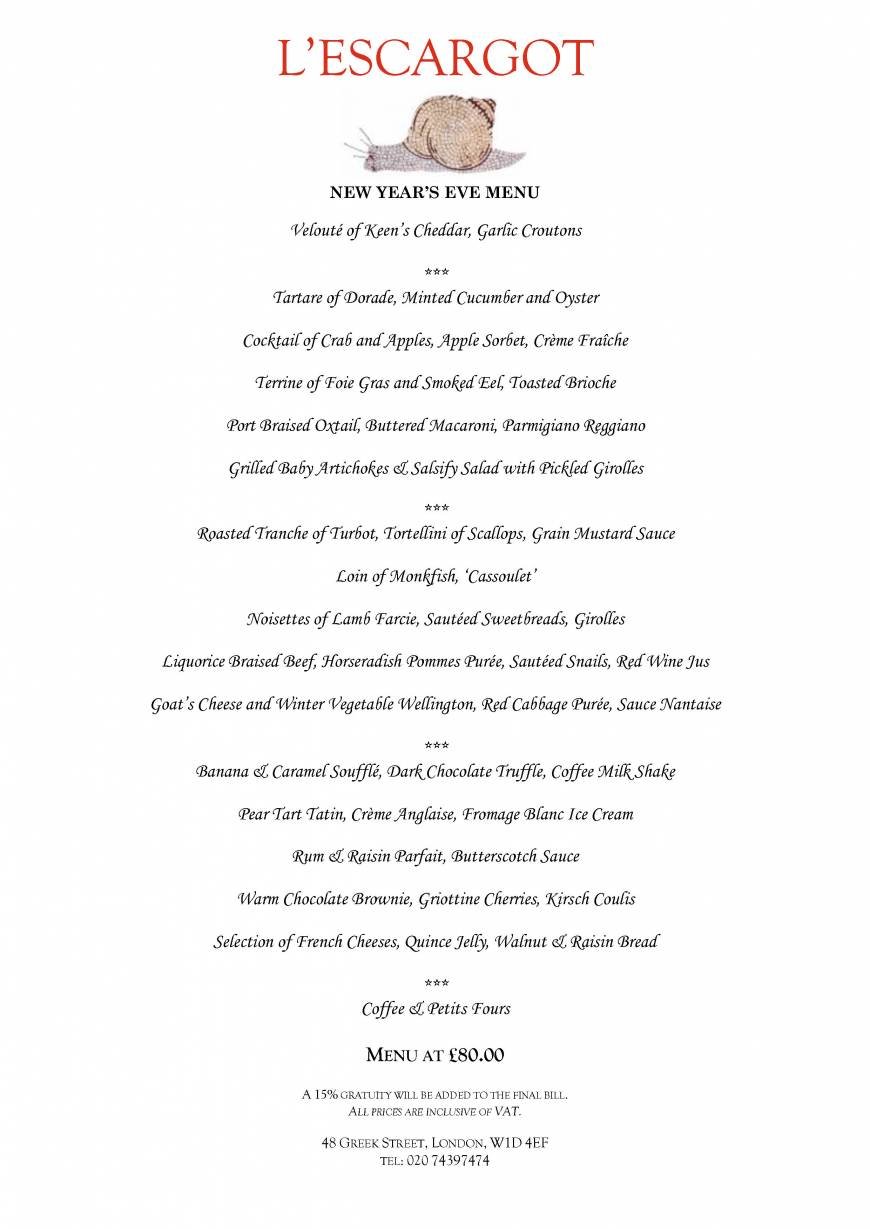  Pricelists of l'Escargot Restaurant 48 Greek Street Soho - Photo 40 of 42