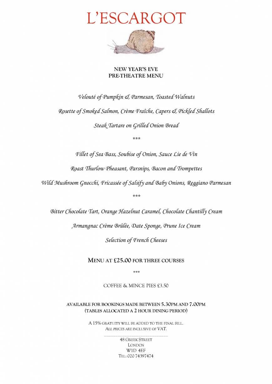 Pricelists of l'Escargot Restaurant 48 Greek Street Soho - Photo 39 of 42