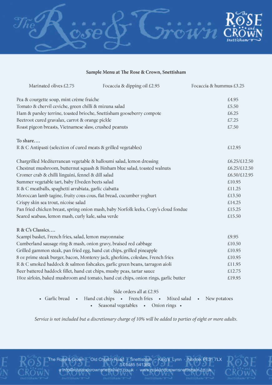  Pricelists of The Rose & Crown Snettisham Old Church Road - Photo 1 of 2