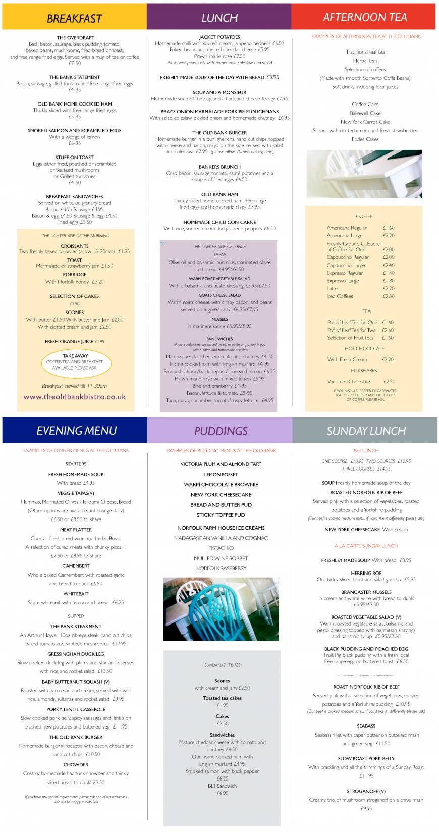  Pricelists of The Old Bank Bistro 8-10 Lynn Road Snettisham - Photo 1 of 1