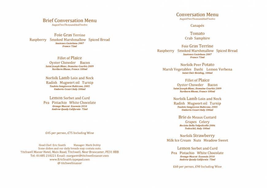 Pricelists of Titchwell Manor Hotel & Restaurants Titchwell - Photo 3 of 6