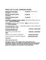 Menus & Prices, SECRET COVE BEACH RESORT, Mambajao