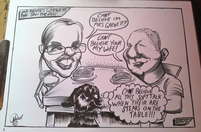 Mr and Mrs and their dog cartoon stip by Adam New Album of Crazy Caricatures St Mary Street - Photo 5 of 14