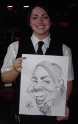 This is a greyscale caricature and the girl was a staff member in a pub., Crazy Caricatures, Warrington