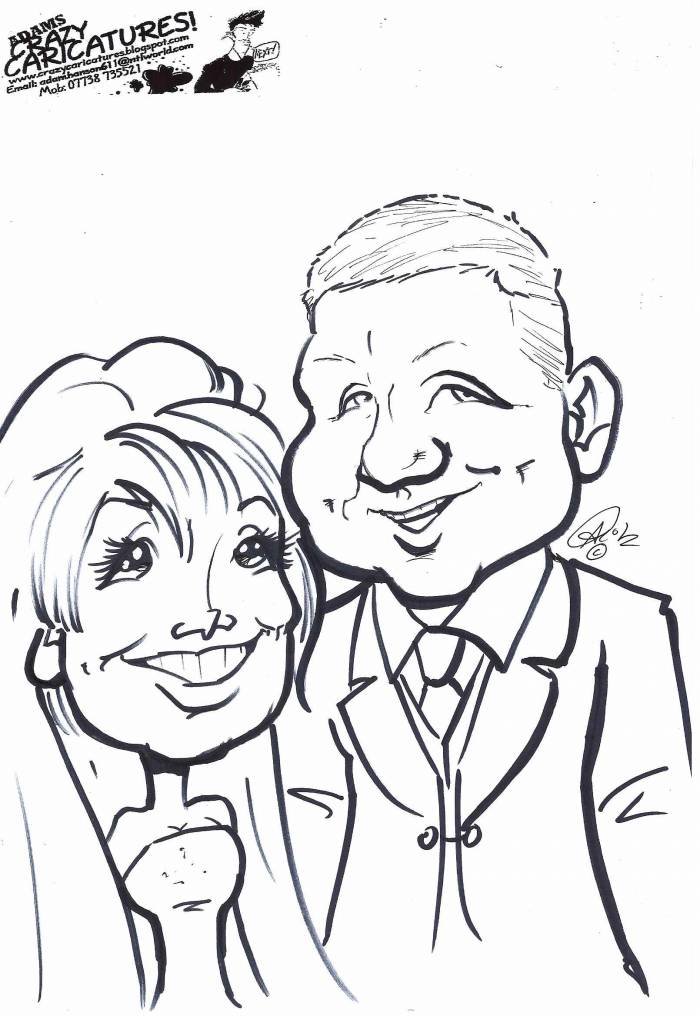 Happy couple and their party caricature on the day! Profile Photos of Crazy Caricatures St Mary Street - Photo 1 of 19