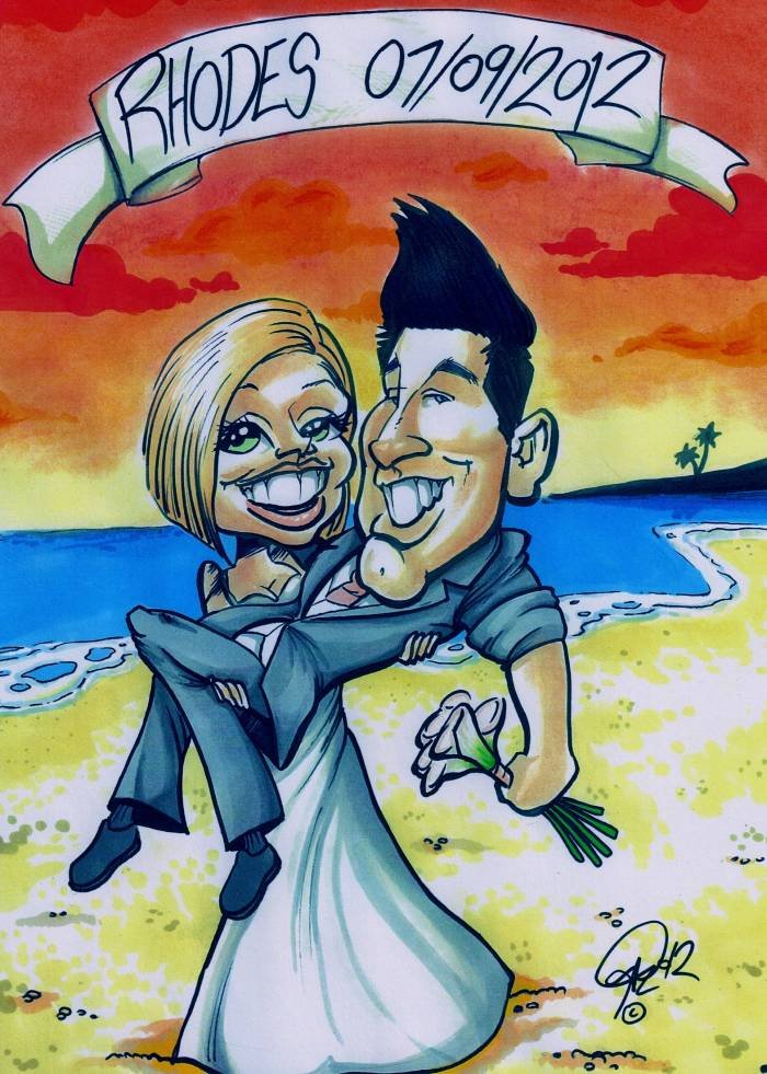 Happy Couple with a full colour commission caricature. Profile Photos of Crazy Caricatures St Mary Street - Photo 5 of 11 Happy Couple with a full colour commission caricature. Profile Photos of Crazy Caricatures St Mary Street - Photo 5 of 11
