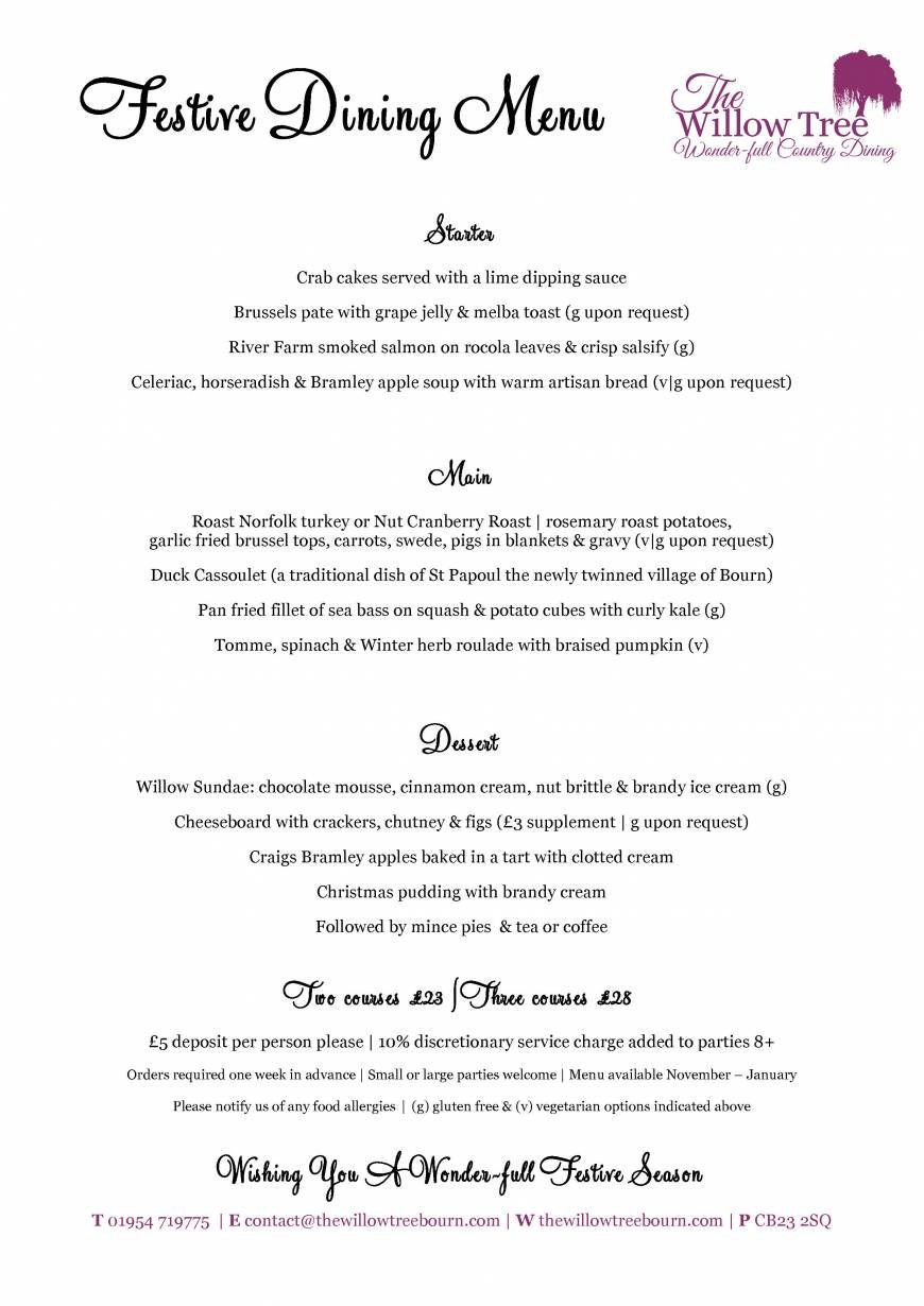  Pricelists of The Willow Tree 29 High Street Bourn - Photo 5 of 7