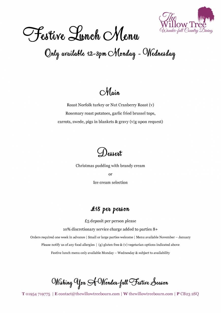  Pricelists of The Willow Tree 29 High Street Bourn - Photo 7 of 7