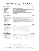 Menus & Prices, The Willow Tree, Cambridge
