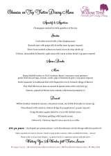 Menus & Prices, The Willow Tree, Cambridge