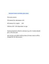 Menus & Prices, Transitions Counselling Service, Uckfield