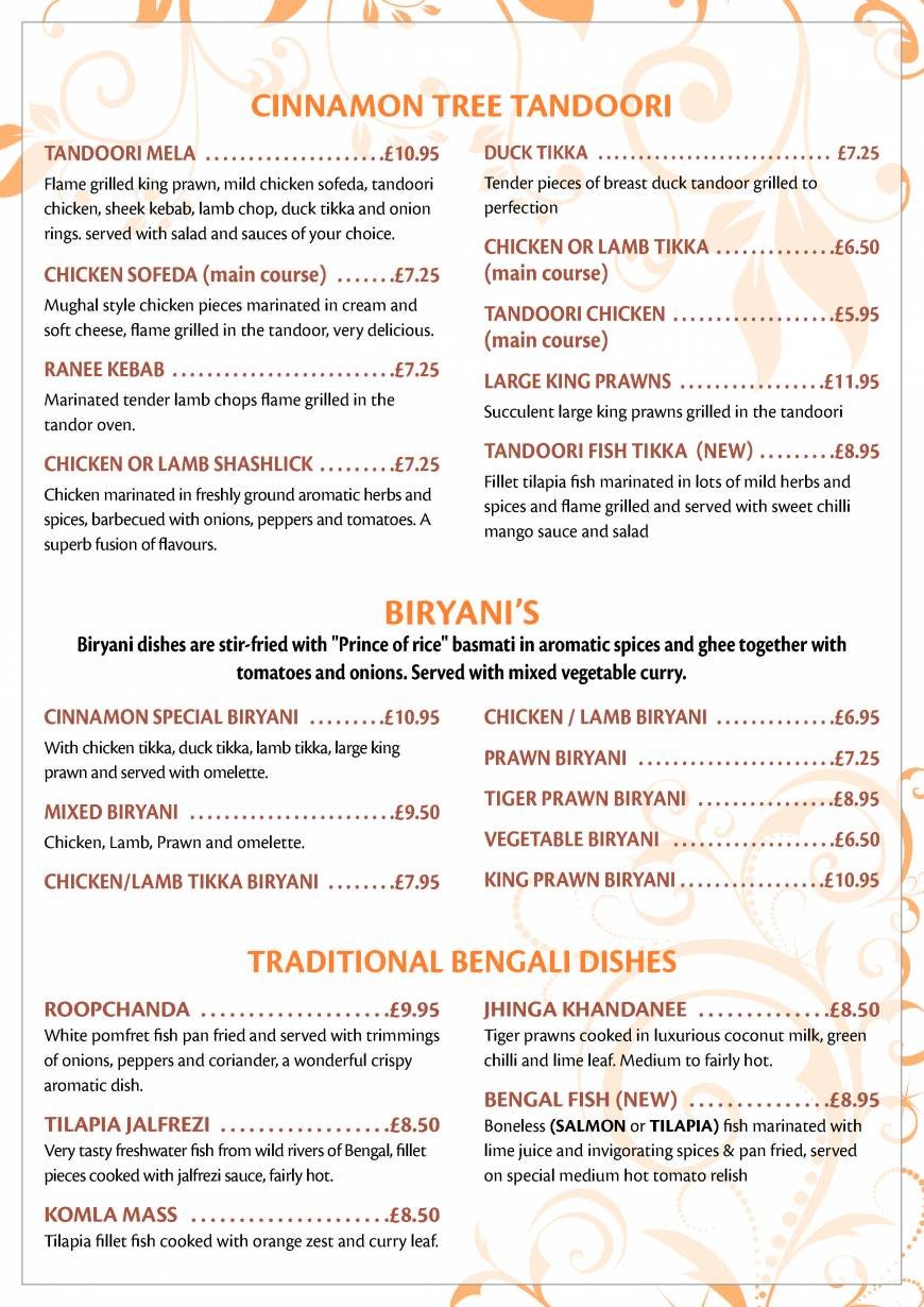  Pricelists of Cinnamon Tree Restaurant - Halstead 1 High Street - Photo 3 of 10