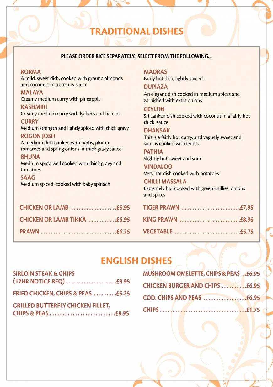  Pricelists of Cinnamon Tree Restaurant - Halstead 1 High Street - Photo 6 of 10