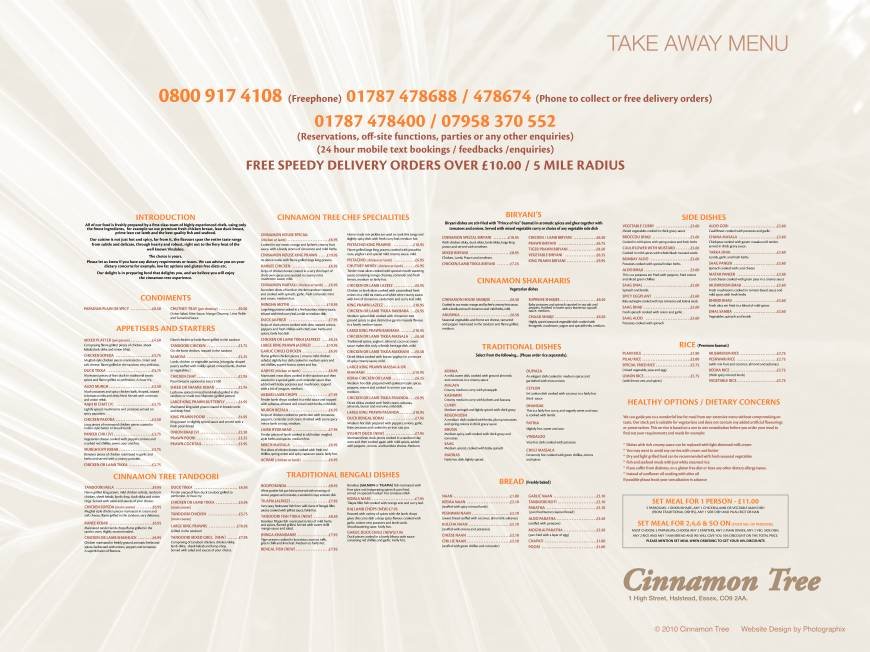  Pricelists of Cinnamon Tree Restaurant - Halstead 1 High Street - Photo 8 of 10
