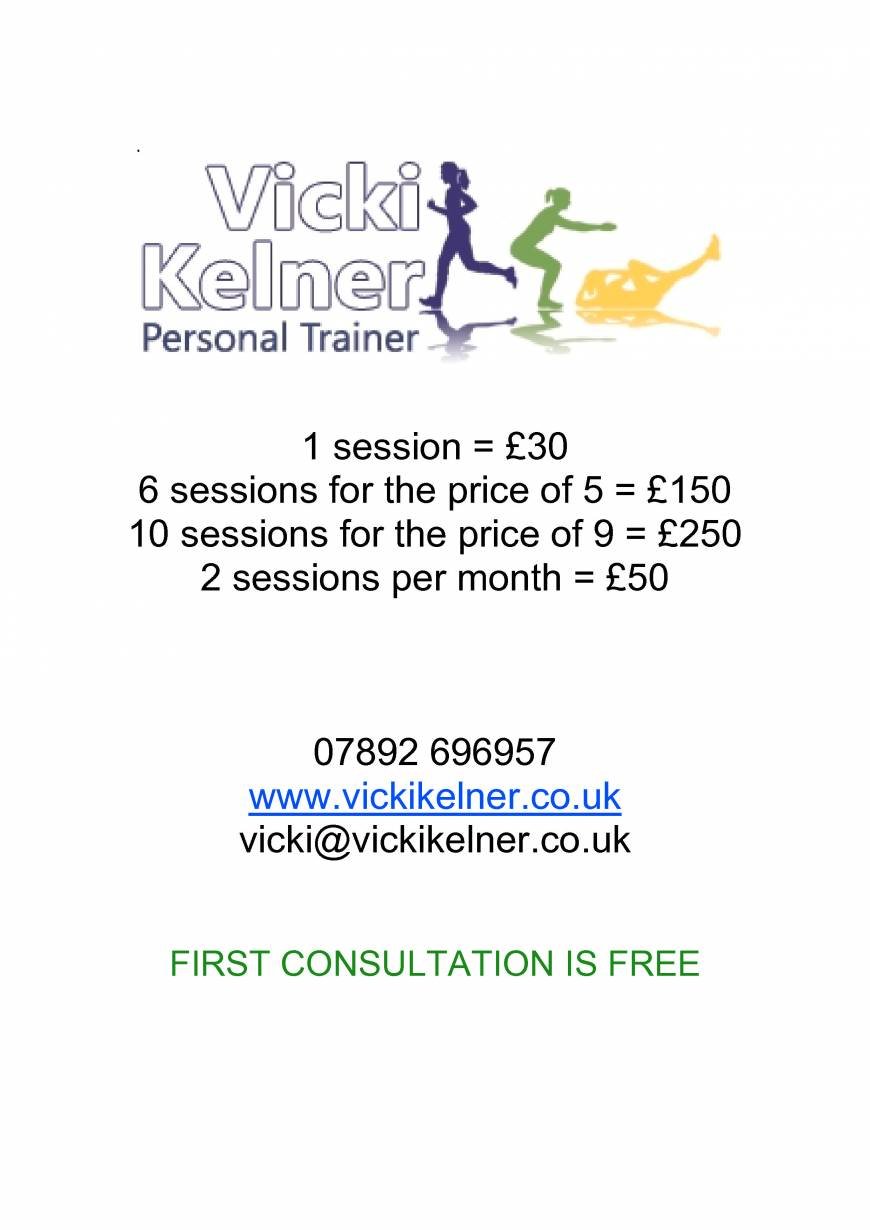  Pricelists of Vicki Kelner Personal Trainer 9 Tippett Close - Photo 1 of 1