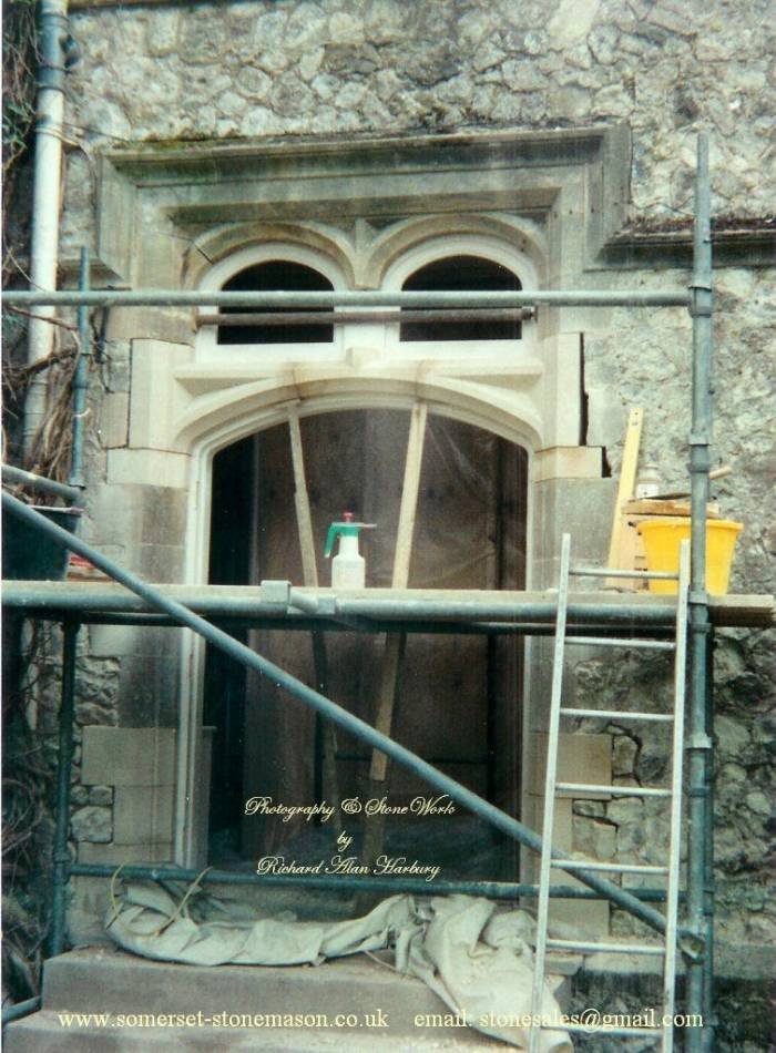 Window to doorway conversion - During Profile Photos of Richard Harbury Stonemasonry 28 Bilberry Grove - Photo 11 of 15