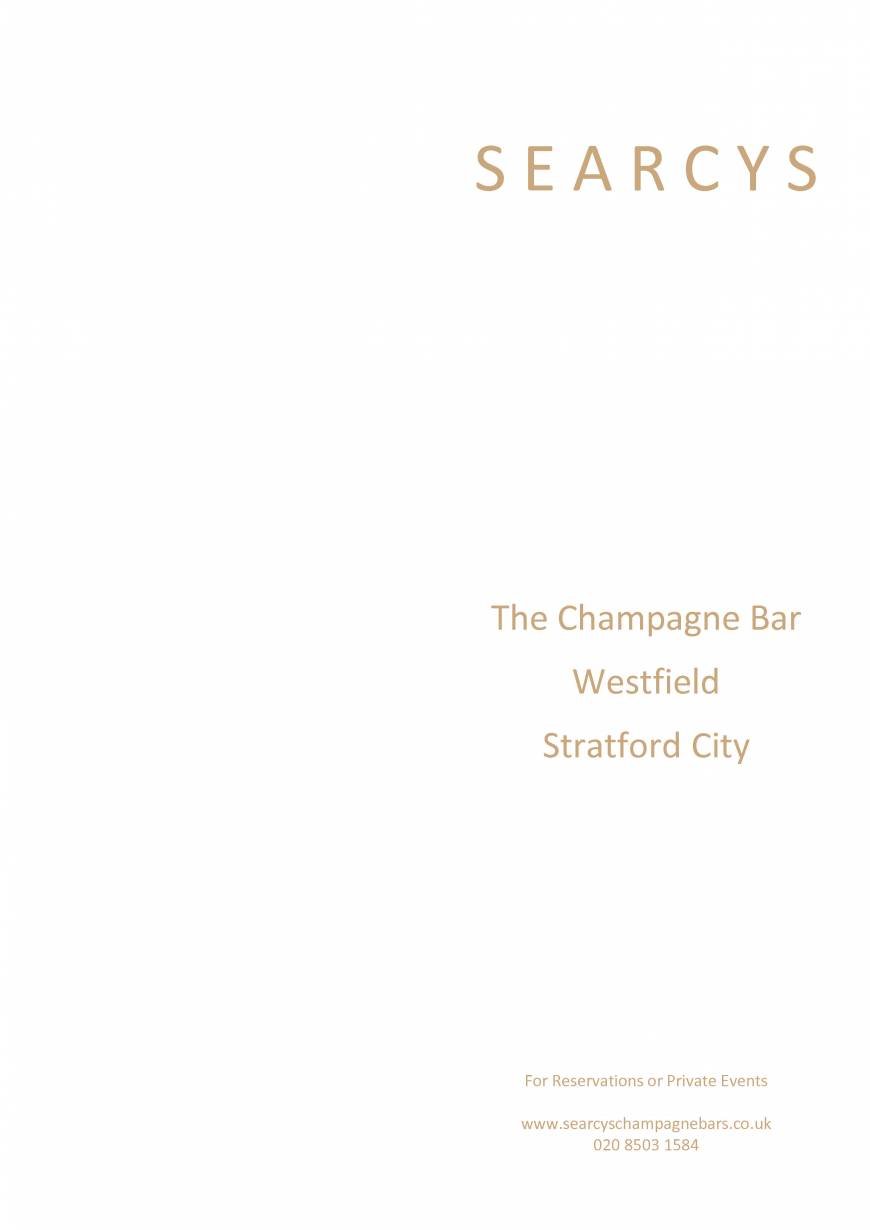  Pricelists of Searcys Champagne Bar - Westfield Stratford City 8a Ground Floor, The Arcade, Westfield Stratford City - Photo 1 of 16