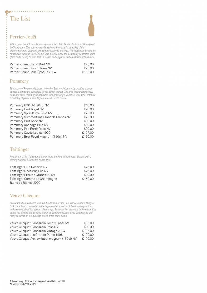  Pricelists of Searcys Champagne Bar - Westfield Stratford City 8a Ground Floor, The Arcade, Westfield Stratford City - Photo 10 of 16