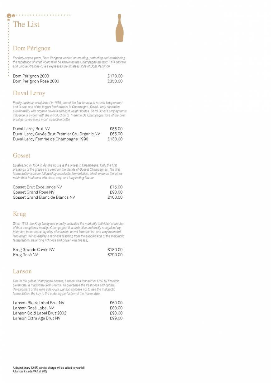  Pricelists of Searcys Champagne Bar - Westfield Stratford City 8a Ground Floor, The Arcade, Westfield Stratford City - Photo 8 of 16